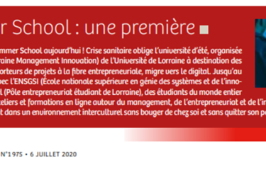 #Revue de Presse : Mise à l’honneur de la E-Summer School 2020